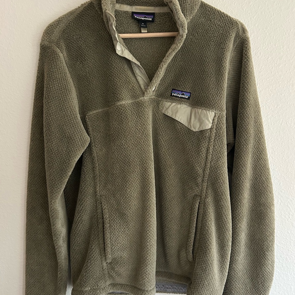 Patagonia Olive Green Retool Snap Pullover